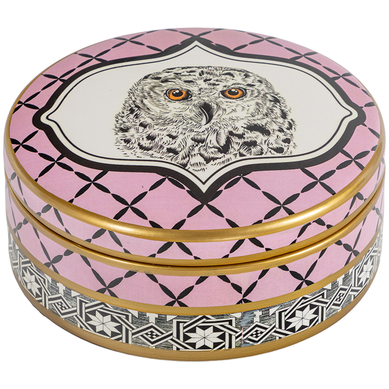 Шкатулка Owl Collection Pink Box Золотой Розовый Черно-белый Шкатулка Owl Collection Pink Box Золотой Розовый Черно-белый в Твери | Loft Concept