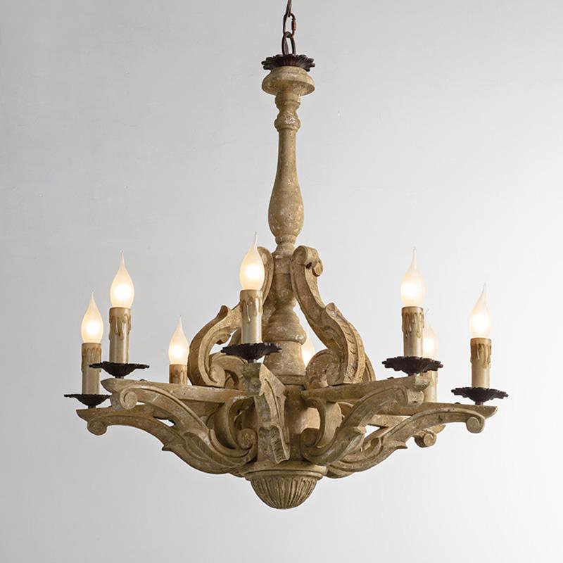 Люстра Rustic Wood Chandeliers 8 Бежево-серый Люстра Rustic Wood Chandeliers 8 Бежево-серый в Твери | Loft Concept