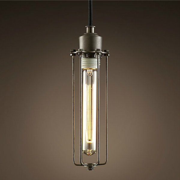 Подвесной светильник Loft Industrial Edison Cage Vetrical Momo Черный в Твери | Loft Concept 