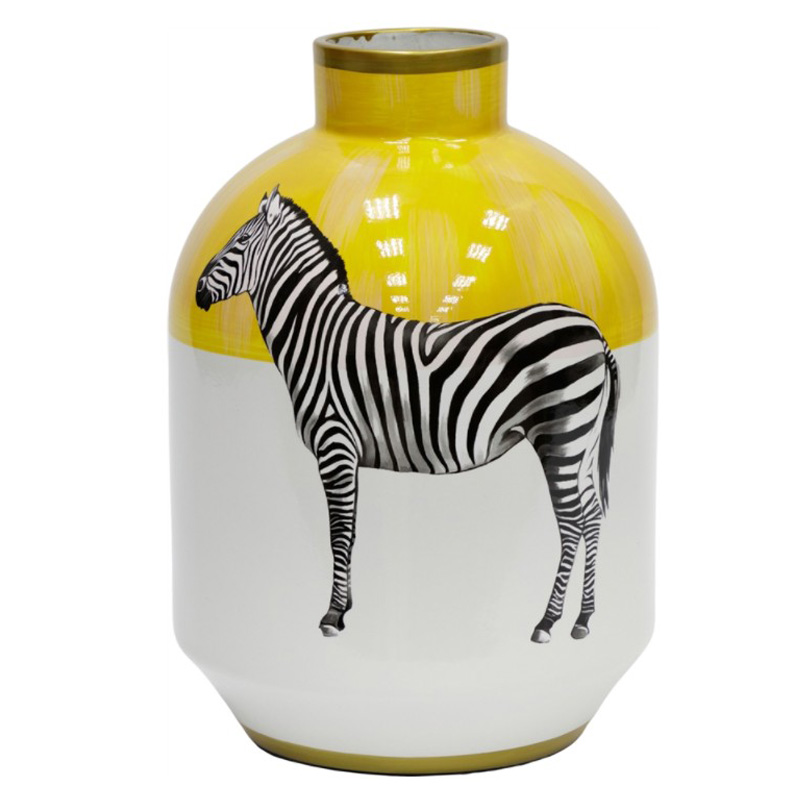Ваза Zebra Vase white and yellow Белый Желтый Черный Золотой Ваза Zebra Vase white and yellow Белый Желтый Черный Золотой в Твери | Loft Concept