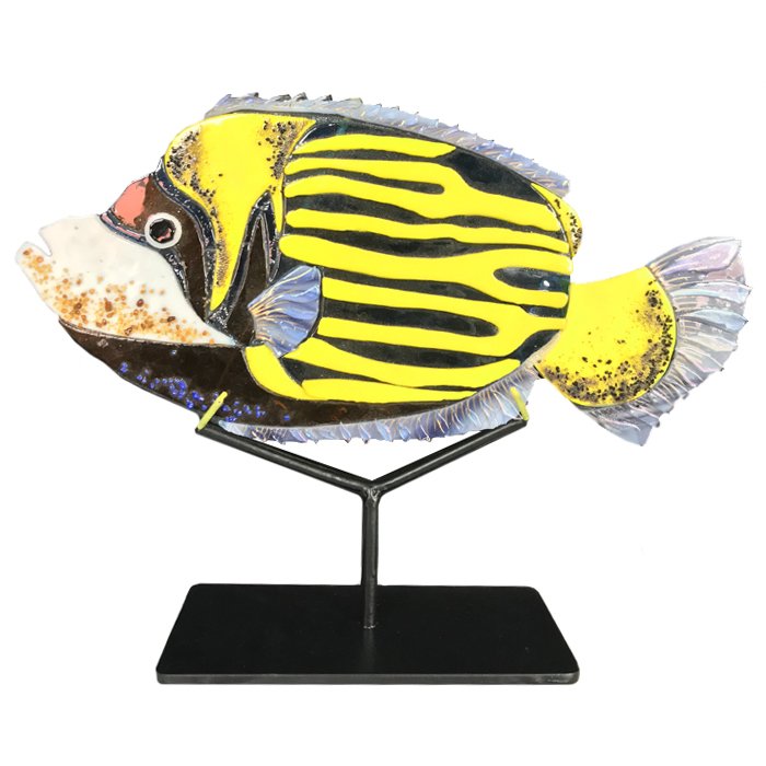 Статуэтка на подставке Yellow Fish Желтый Черный Статуэтка на подставке Yellow Fish Желтый Черный в Твери | Loft Concept