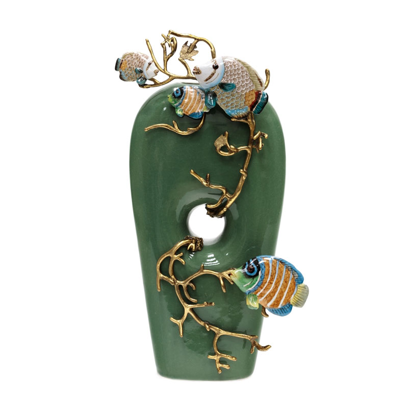 Ваза Colored Fish Vase green Бронза Зеленый Ваза Colored Fish Vase green Бронза Зеленый в Твери | Loft Concept