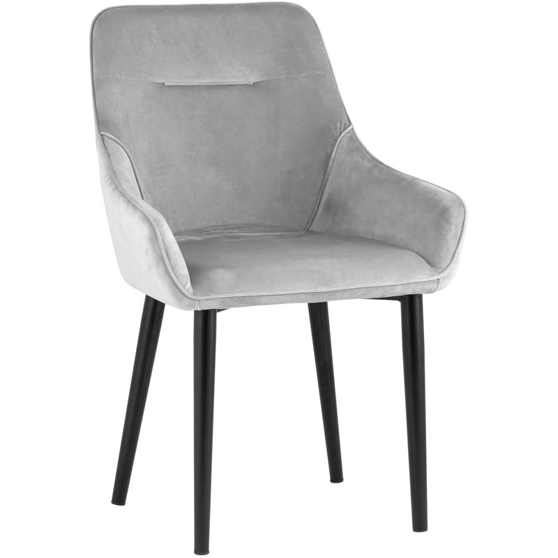 Стул Joan Chair Светло-Серый Велюр Серый Черный Стул Joan Chair Светло-Серый Велюр Серый Черный в Твери | Loft Concept