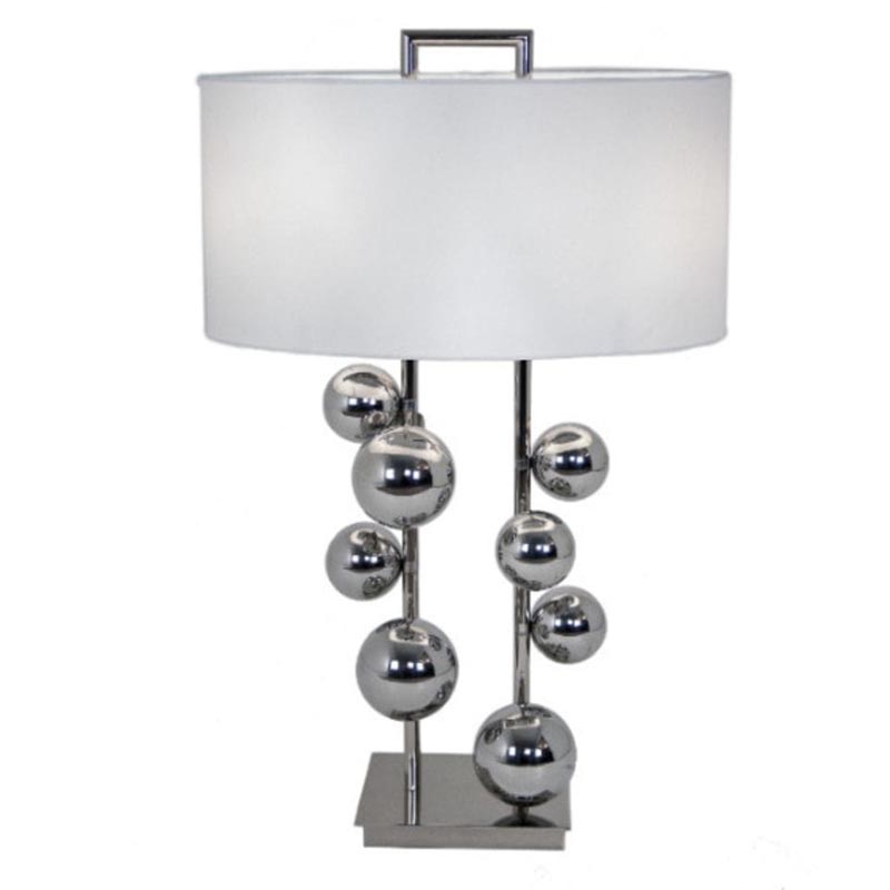 Настольная лампа Chrome Bubbles white lampshade Темный хром Настольная лампа Chrome Bubbles white lampshade Темный хром в Твери | Loft Concept