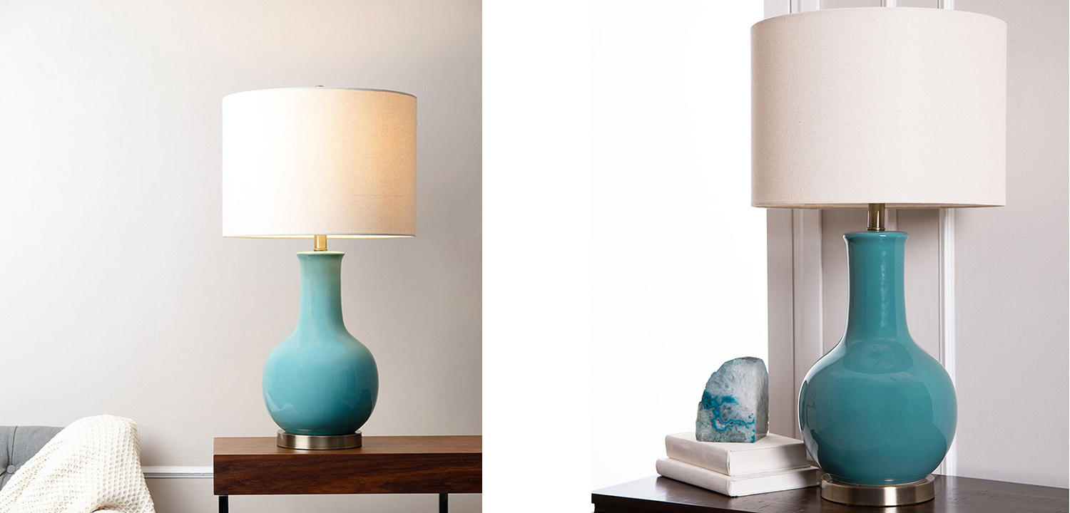 Настольная лампа Дзен blue - фото