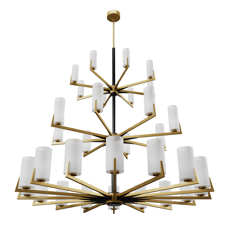 Большая люстра из латуни Brass Candle Латунь Белый Черный Большая люстра из латуни Brass Candle Латунь Белый Черный в Твери | Loft Concept