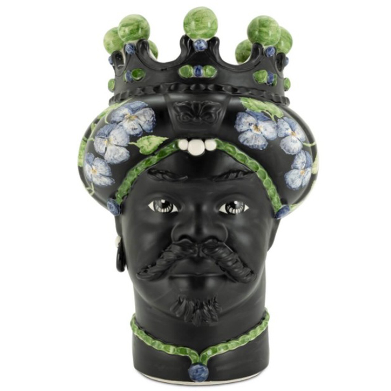 Ваза VASE MORO MAN CROWN VIOLET Черный Зеленый Фиолетовый Ваза VASE MORO MAN CROWN VIOLET Черный Зеленый Фиолетовый в Твери | Loft Concept