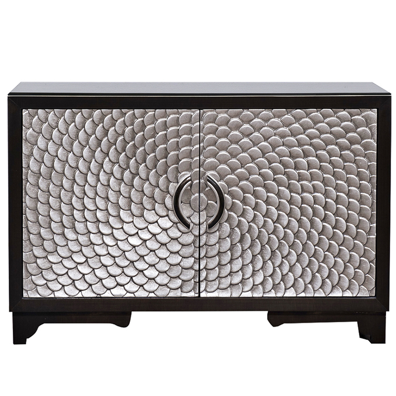 Комод с рельефным орнаментом Рыбья чешуя Fish scales Chest of drawers Черный Серебряный Комод с рельефным орнаментом Рыбья чешуя Fish scales Chest of drawers Черный Серебряный в Твери | Loft Concept