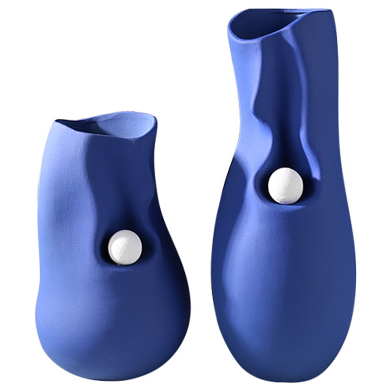 Ваза Molecule Collection Rhea Blue Vase Синий Белый Ваза Molecule Collection Rhea Blue Vase Синий Белый в Твери | Loft Concept