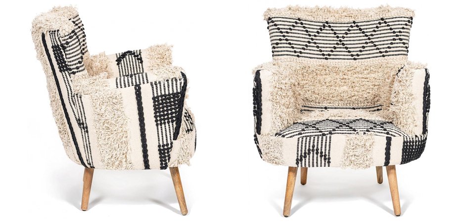 Кресло KELIM Pattern black and white Chair Кресло KELIM Pattern black and white Chair - Loft-Concept в Твери