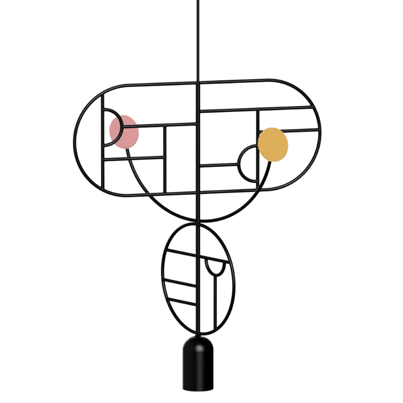 Подвесной Светильник Lines & Dots Home Adventures LDS07 Черный матовый Желтый Розовый в Твери | Loft Concept 