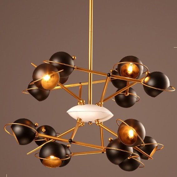 Люстра Oscar Torlasco pending lamp 60S Черный Люстра Oscar Torlasco pending lamp 60S Черный в Твери | Loft Concept