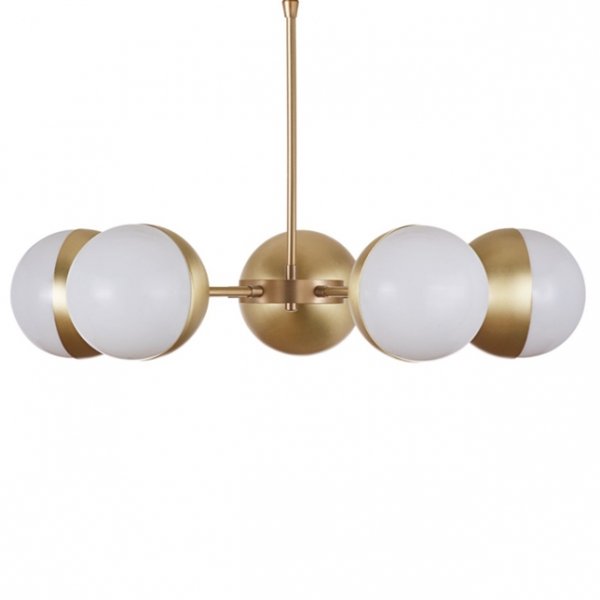 Подвесной светильник Copper Light Chandelier 5 Белый Латунь Подвесной светильник Copper Light Chandelier 5 Белый Латунь в Твери | Loft Concept