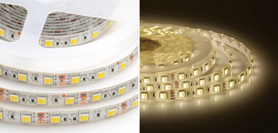 Светодиодная влагозащищенная лента 14,4W/m 60LED/m 5050SMD холодный белый/теплый белый 5M Светодиодная влагозащищенная лента 14,4W/m 60LED/m 5050SMD холодный белый/теплый белый 5M - Loft-Concept в Твери