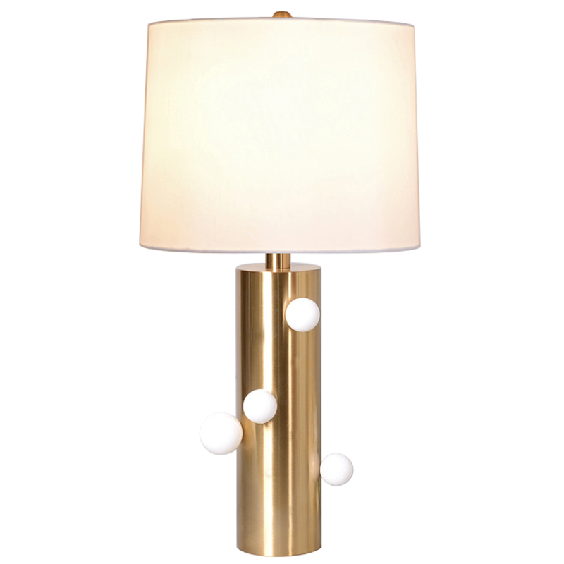 Настольная лампа с абажуром Cantrell Table Lamp White Золотой Белый Бежевый Настольная лампа с абажуром Cantrell Table Lamp White Золотой Белый Бежевый в Твери | Loft Concept