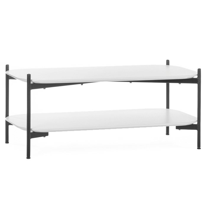 Кофейный стол two shelves WHITE Черный матовый Белый Кофейный стол two shelves WHITE Черный матовый Белый в Твери | Loft Concept
