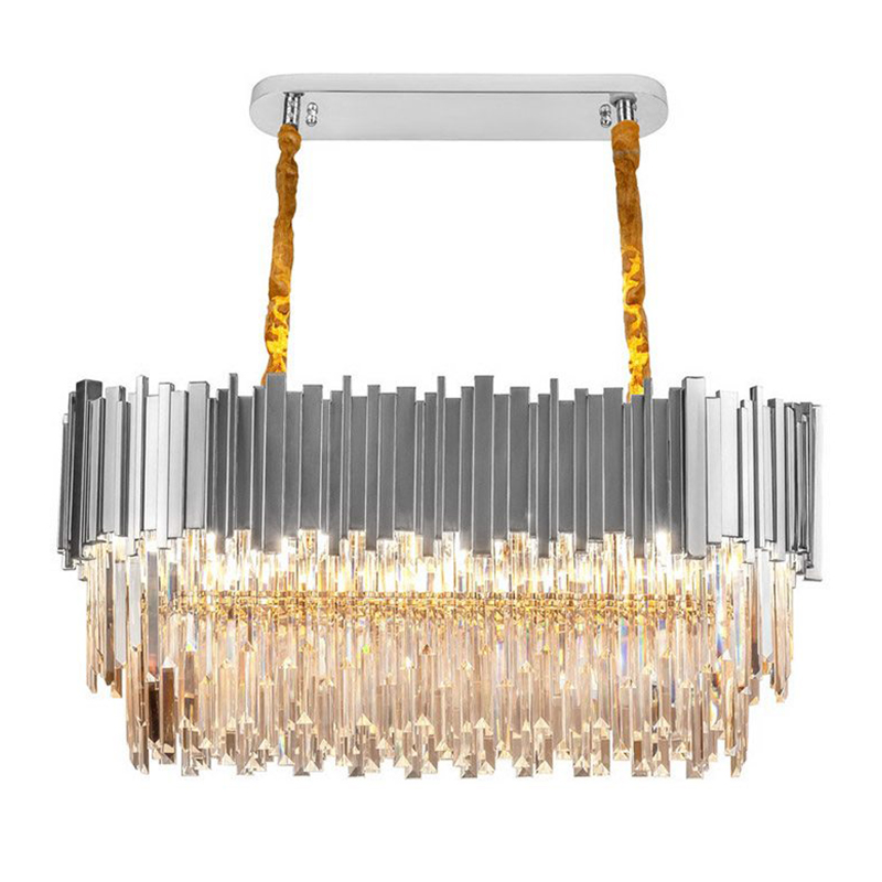Большая многоярусная люстра Cascade Glass Metal Luxxu Chandelier 100 Silver Серебряный Прозрачное Стекло в Твери | Loft Concept 