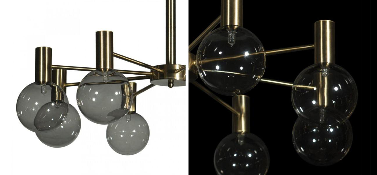 Люстра с дымчатым стеклом Smoke Glass GOLD - фото №2