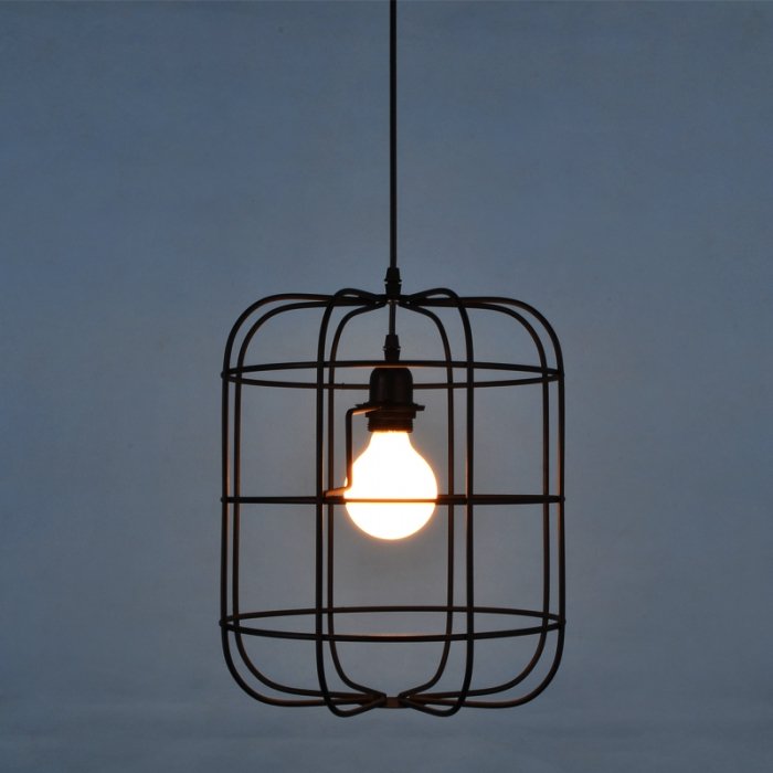 Подвесной светильник Loft Cage Barrel Черный Подвесной светильник Loft Cage Barrel Черный в Твери | Loft Concept