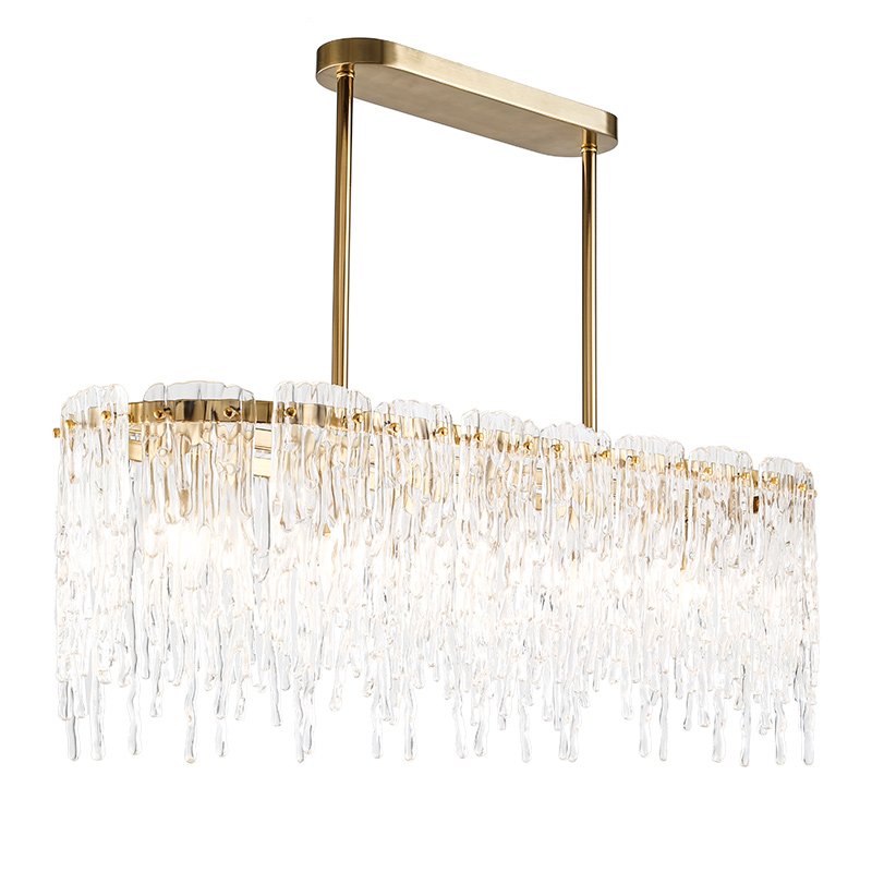 Люстра Cold Heart Chandelier Rectangle Золотой Прозрачное Стекло Люстра Cold Heart Chandelier Rectangle Золотой Прозрачное Стекло в Твери | Loft Concept