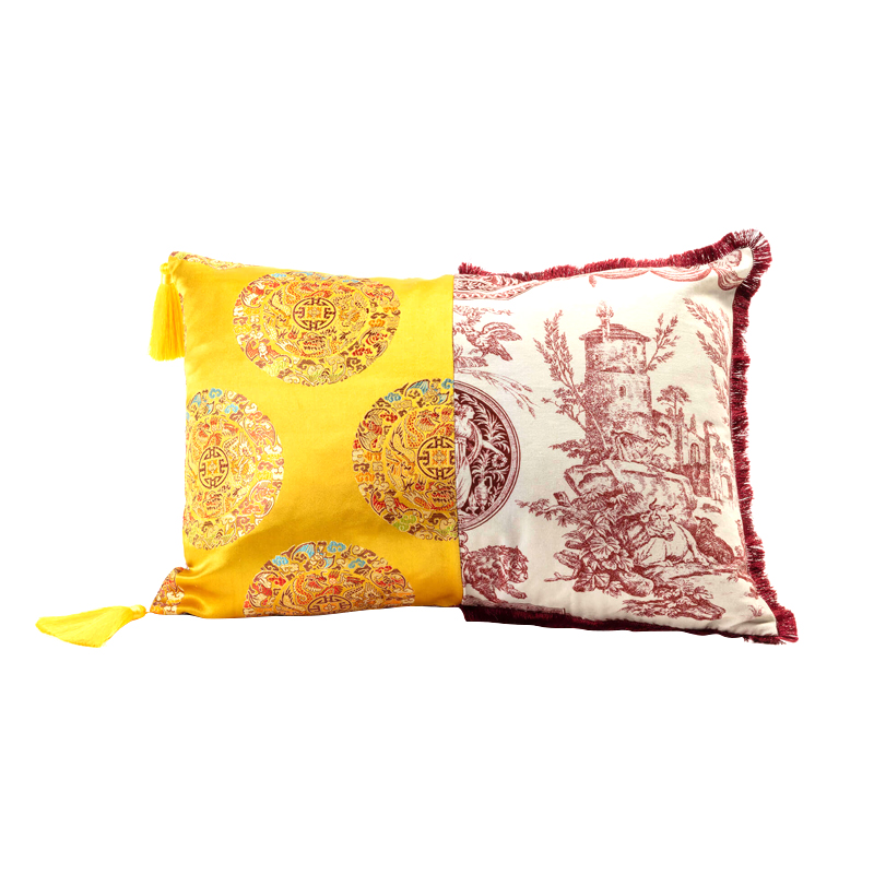 Подушка Hybrid Cushion Ottavia Белый Красный Желтый в Твери | Loft Concept 