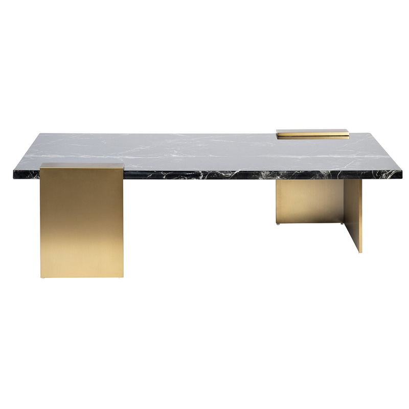 Кофейный стол tormund Coffee Table матовое золото Черный Мрамор Nero Кофейный стол tormund Coffee Table матовое золото Черный Мрамор Nero в Твери | Loft Concept