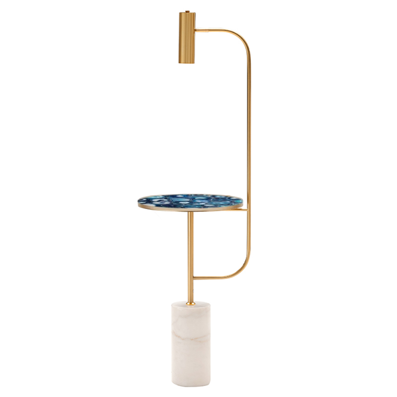 Торшер blue agate countertop FLOOR LAMP Латунь Белый Торшер blue agate countertop FLOOR LAMP Латунь Белый в Твери | Loft Concept