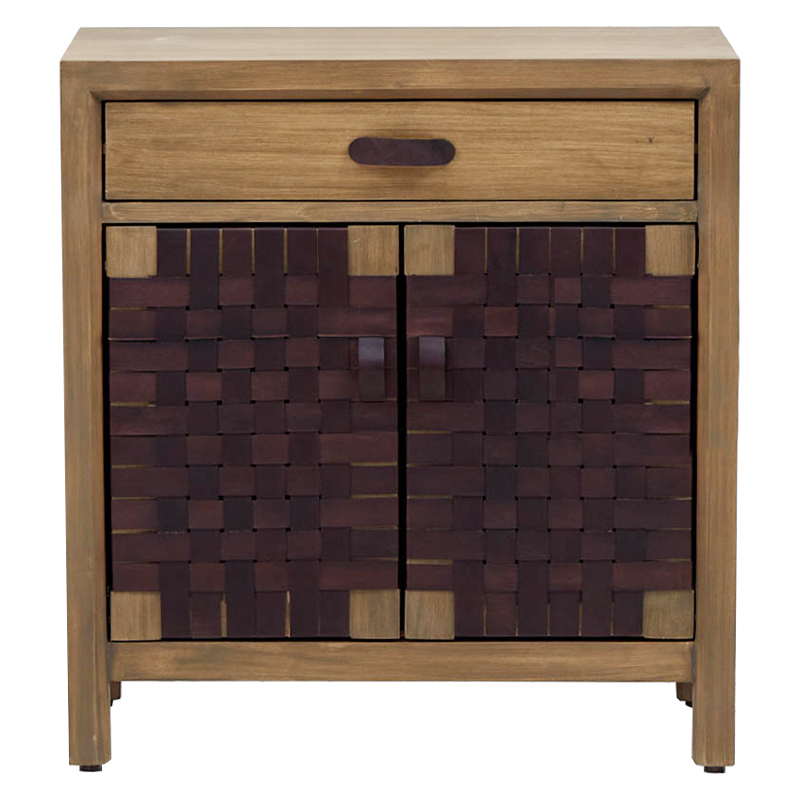 Комод Braided Leather Wood Chest of Drawers M Коричневый Древесина Комод Braided Leather Wood Chest of Drawers M Коричневый Древесина в Твери | Loft Concept