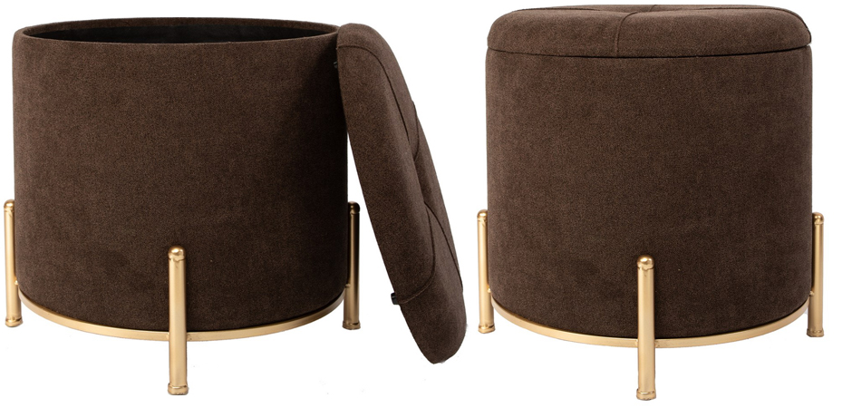 Пуф Gold Legs коричневый Пуф Gold Legs коричневый - Loft-Concept в Твери