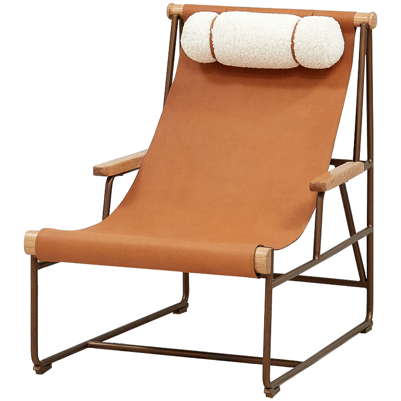 Кресло на металлическом каркасе Favreau Armchair Коричневый Белый Древесина Кресло на металлическом каркасе Favreau Armchair Коричневый Белый Древесина в Твери | Loft Concept