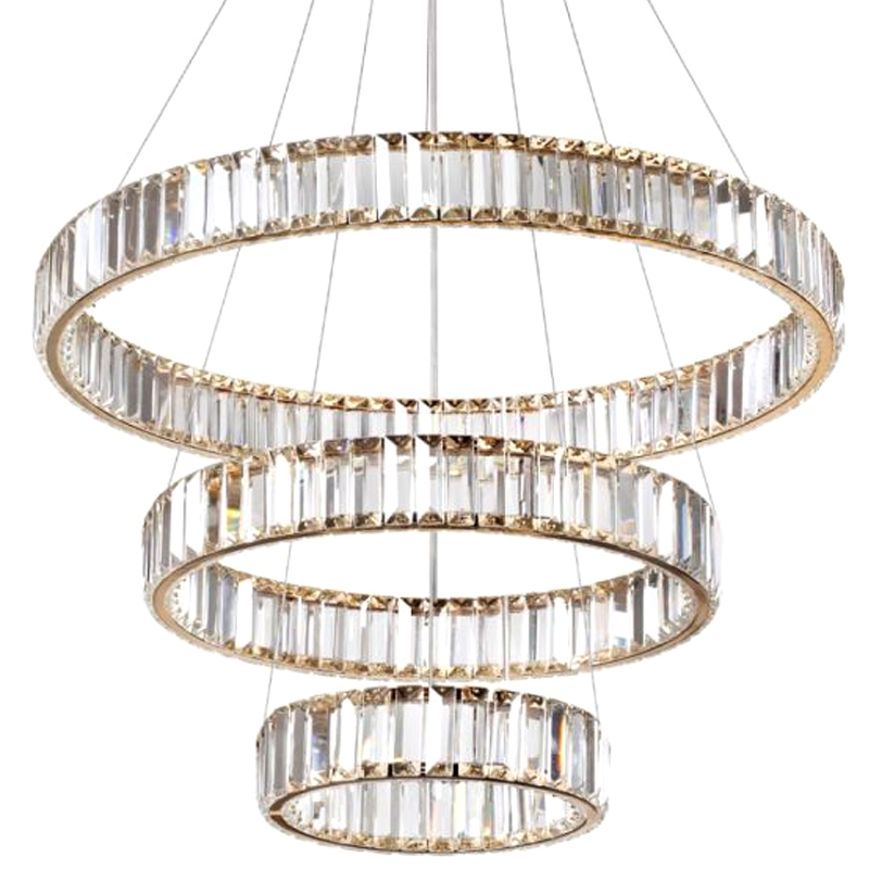Люстра Хрустальная Ring Horizontal 3 кольца Золотой Прозрачный Люстра Хрустальная Ring Horizontal 3 кольца Золотой Прозрачный в Твери | Loft Concept