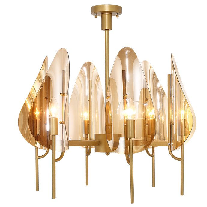 Люстра Chandelier Max Ingrand Fontana Arte Amber glass Золотой Янтарь (Amber) Люстра Chandelier Max Ingrand Fontana Arte Amber glass Золотой Янтарь (Amber) в Твери | Loft Concept