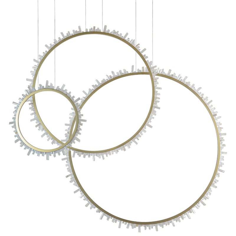 Люстра три кольца Vertical Crystal Gold Rings Chandelier Золотой Белый Люстра три кольца Vertical Crystal Gold Rings Chandelier Золотой Белый в Твери | Loft Concept