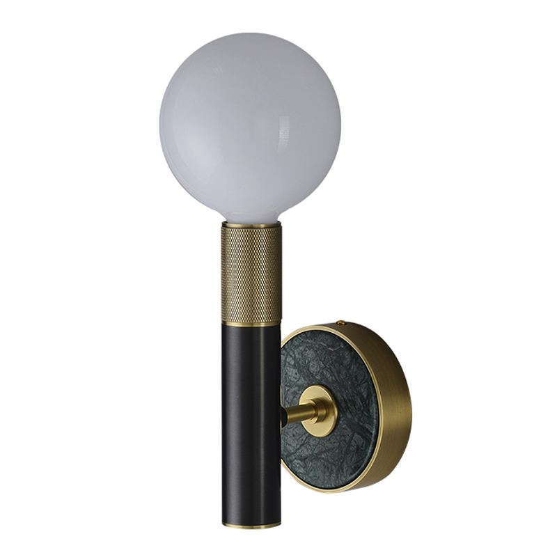 Бра Frode Wall lamp Латунь Белое матовое стекло Черный Бра Frode Wall lamp Латунь Белое матовое стекло Черный в Твери | Loft Concept
