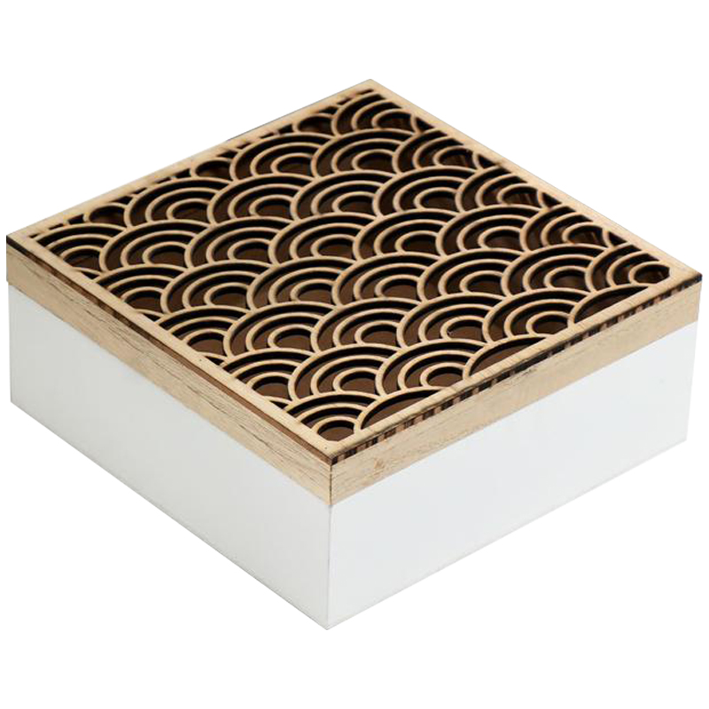Шкатулка Scales Pattern Box Древесина Белый Шкатулка Scales Pattern Box Древесина Белый в Твери | Loft Concept