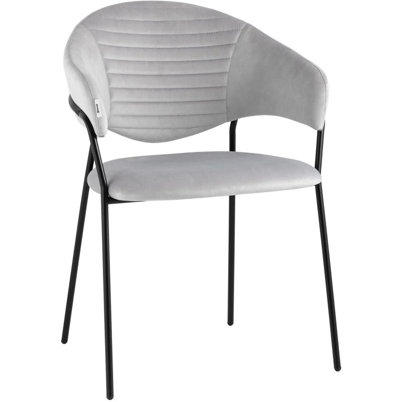 Стул Alexis Chair Светло-Серый Велюр Светло-серый Черный Стул Alexis Chair Светло-Серый Велюр Светло-серый Черный в Твери | Loft Concept