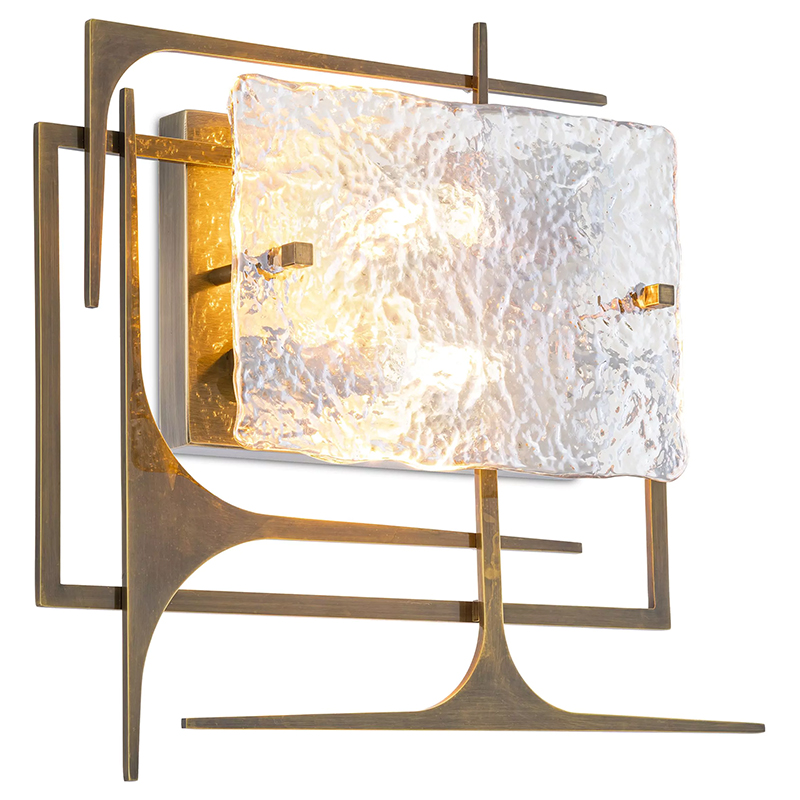 Бра Eichholtz Wall Lamp Zeno Прозрачное Стекло Латунь Бра Eichholtz Wall Lamp Zeno Прозрачное Стекло Латунь в Твери | Loft Concept