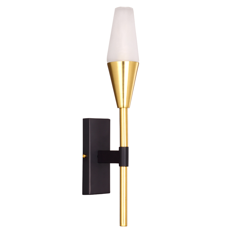 Бра Paulette Sconce Латунь Серый Белое матовое стекло Бра Paulette Sconce Латунь Серый Белое матовое стекло в Твери | Loft Concept