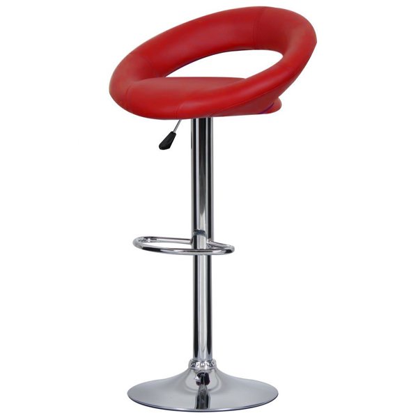 Барный стул Ring Dark Red Хром Красный Барный стул Ring Dark Red Хром Красный в Твери | Loft Concept