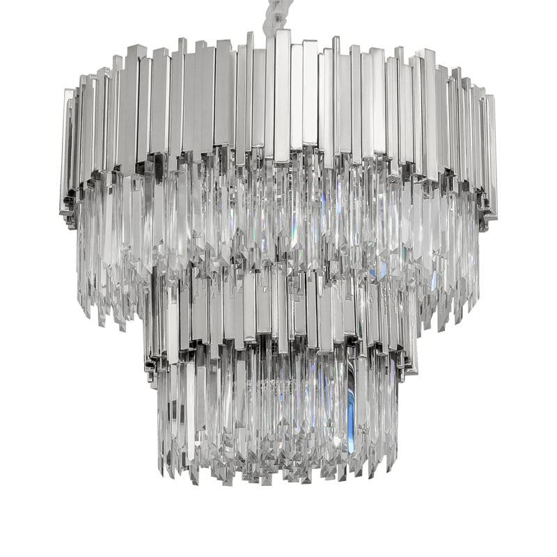 Круглая многоярусная люстра Luxxu Modern Cascade Chandelier Silver Metal Glass 80 Прозрачное Стекло Серебряный Круглая многоярусная люстра Luxxu Modern Cascade Chandelier Silver Metal Glass 80 Прозрачное Стекло Серебряный в Твери | Loft Concept