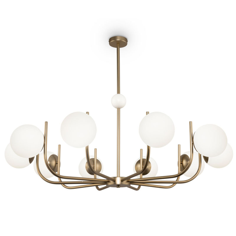 Люстра Felicitat Chandelier 116 Латунь Белый Люстра Felicitat Chandelier 116 Латунь Белый в Твери | Loft Concept