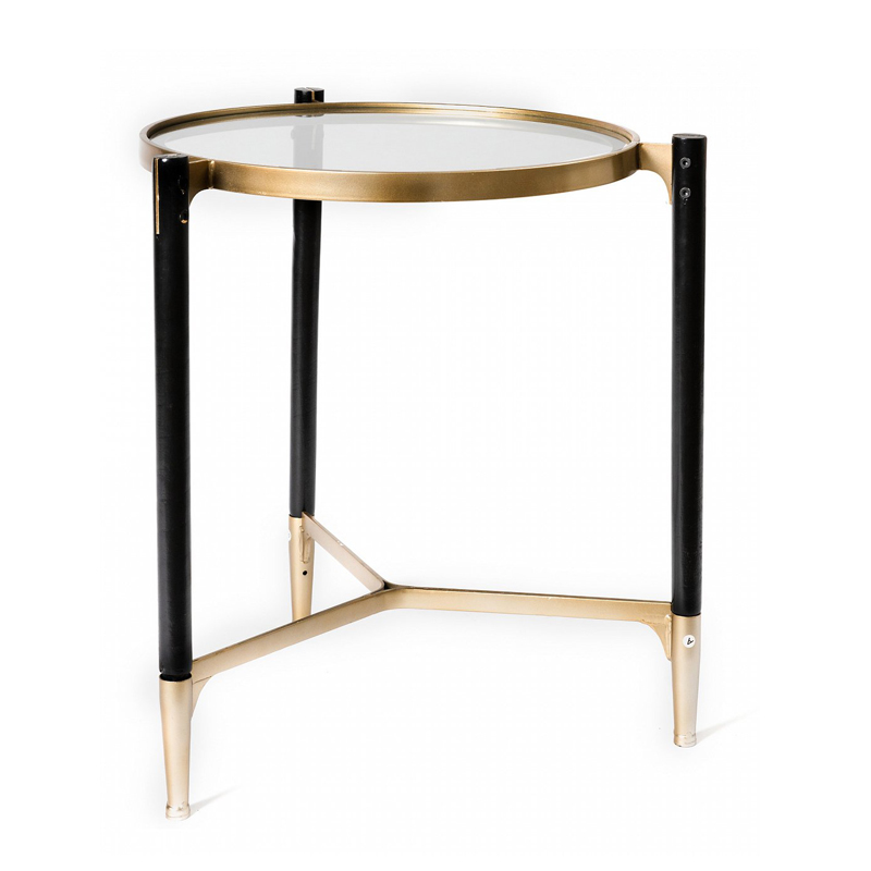 Приставной столик Black & Gold Table round Черный матовое золото Приставной столик Black & Gold Table round Черный матовое золото в Твери | Loft Concept