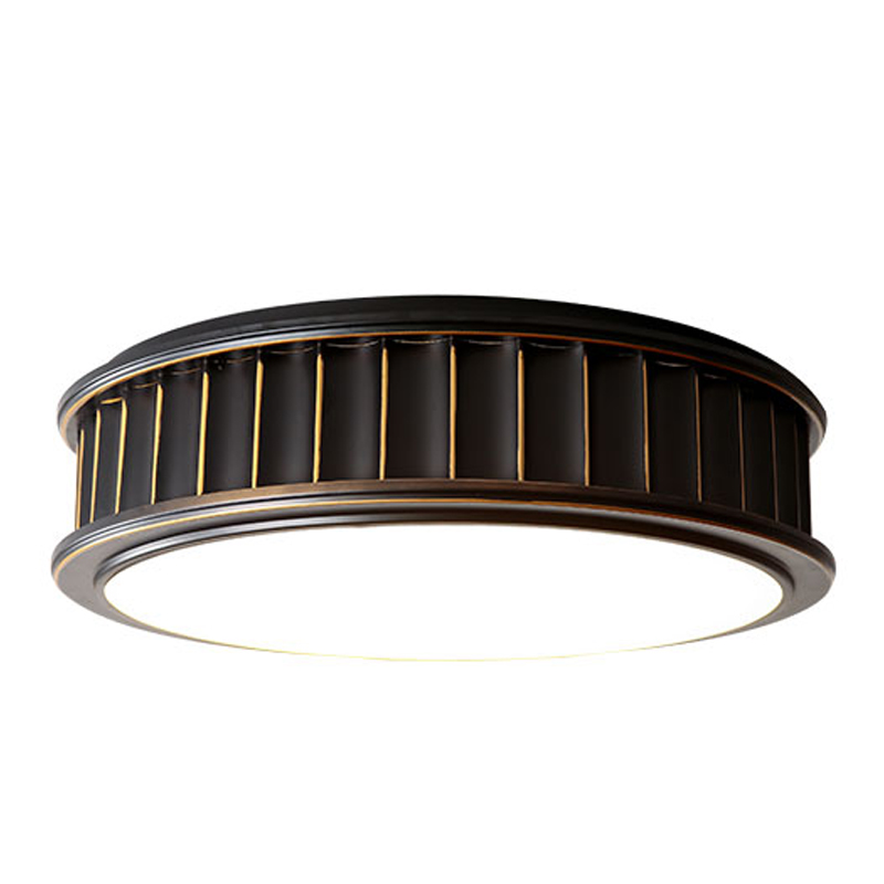 Потолочный светильник Drum Ceiling Lamp Темная бронза Белый Латунь Потолочный светильник Drum Ceiling Lamp Темная бронза Белый Латунь в Твери | Loft Concept