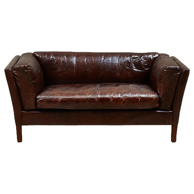 Диван RH SORENSEN Sofa Brown leather double Коричневый в Твери | Loft Concept 