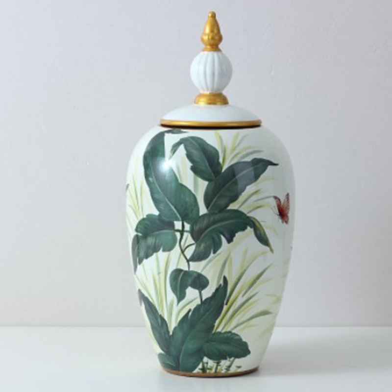 Ваза Vase Aina M Зеленый Белый Золотой Ваза Vase Aina M Зеленый Белый Золотой в Твери | Loft Concept