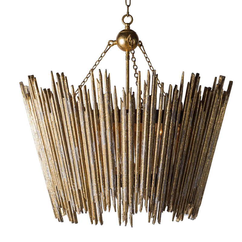 Люстра Ragna Golden Wooden Rods Chandelier Золотой Люстра Ragna Golden Wooden Rods Chandelier Золотой в Твери | Loft Concept