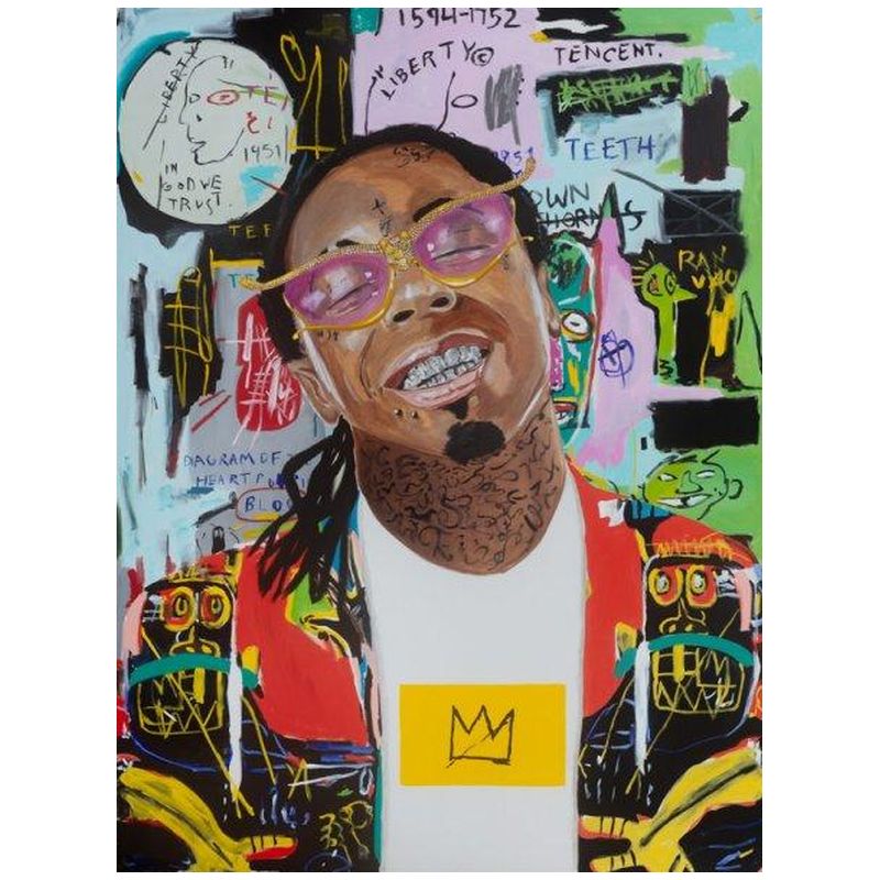 Картина King Weezy with Basquiat Jacket and Background Мульти Картина King Weezy with Basquiat Jacket and Background Мульти в Твери | Loft Concept