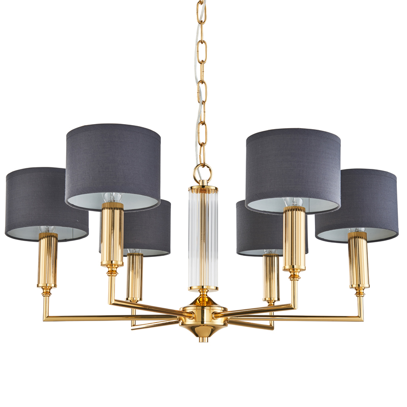 Люстра Laurent Chandelier grey 66 Глянцевое золото Серый Прозрачный Люстра Laurent Chandelier grey 66 Глянцевое золото Серый Прозрачный в Твери | Loft Concept