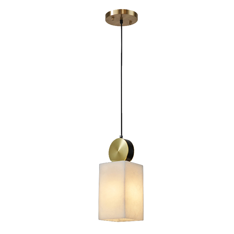 Подвесной светильник с прямоугольным мраморным плафоном Rectangular Marble Shade Золотой Подвесной светильник с прямоугольным мраморным плафоном Rectangular Marble Shade Золотой в Твери | Loft Concept