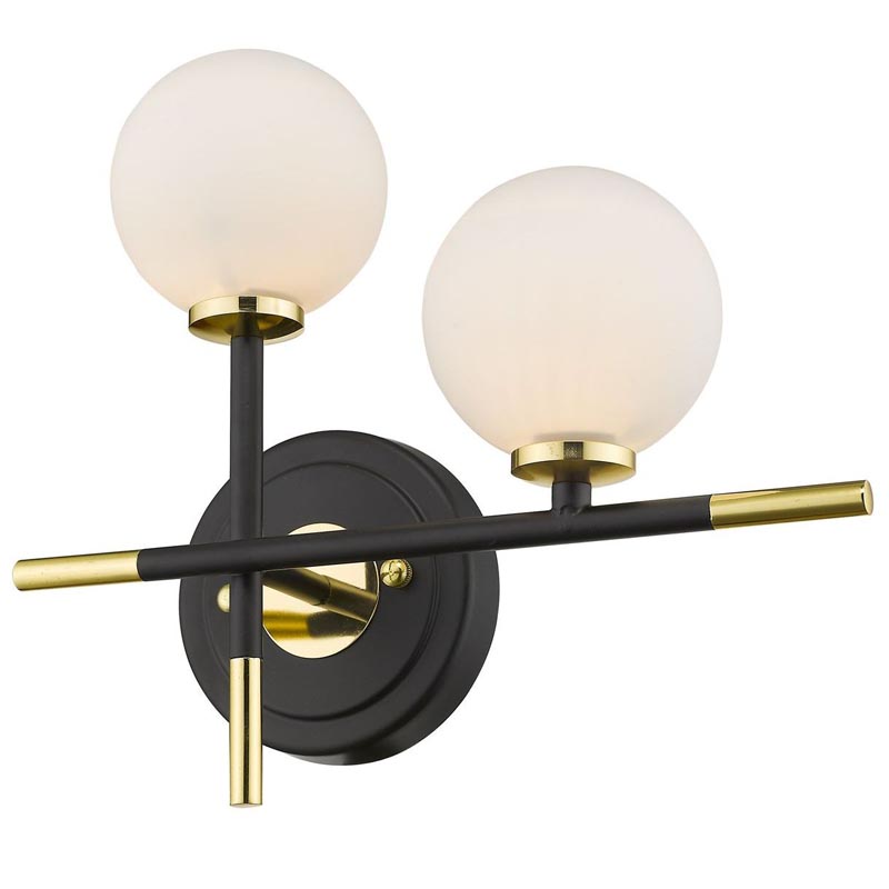 Бра Galant Sconce gold right Золотой Черный Белое матовое стекло Бра Galant Sconce gold right Золотой Черный Белое матовое стекло в Твери | Loft Concept